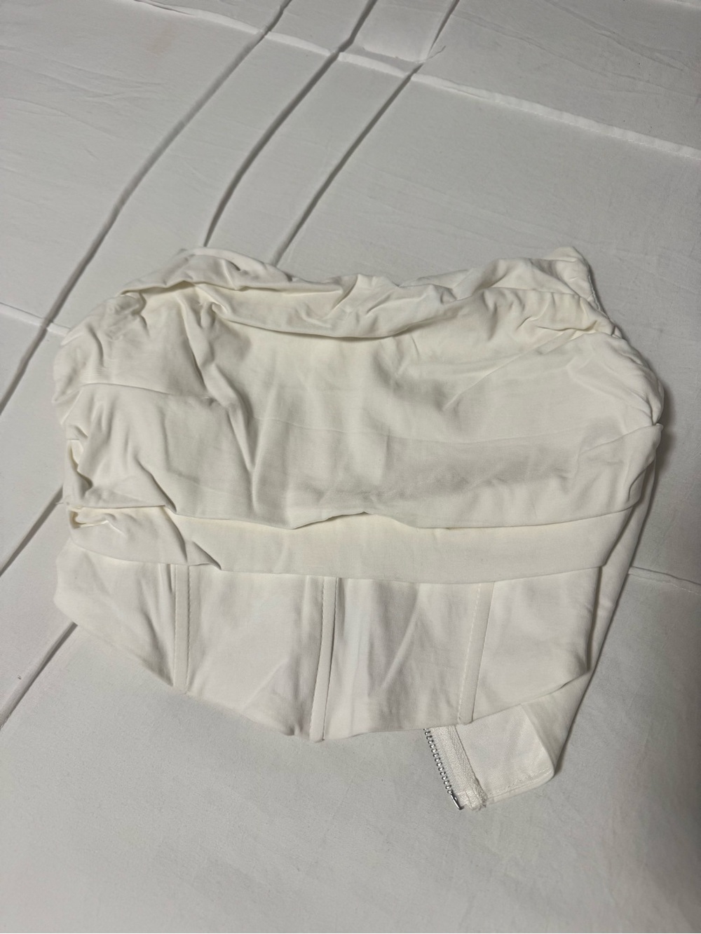 Never Worn Cream Strapless Bustier Crop Top
